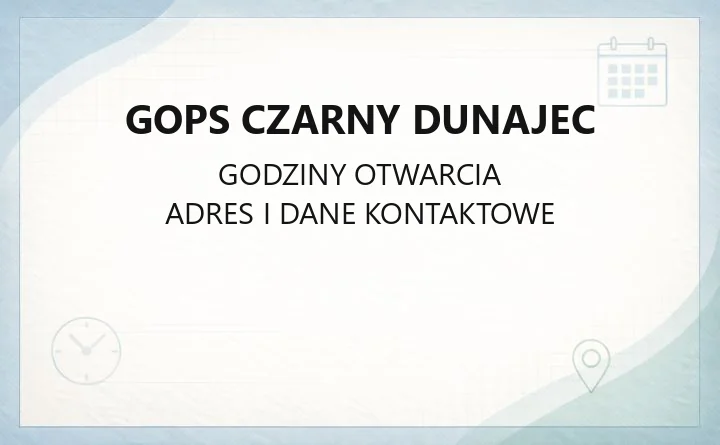 GOPS Czarny Dunajec - kontakt, godziny, świadczenia i pomoc społeczna