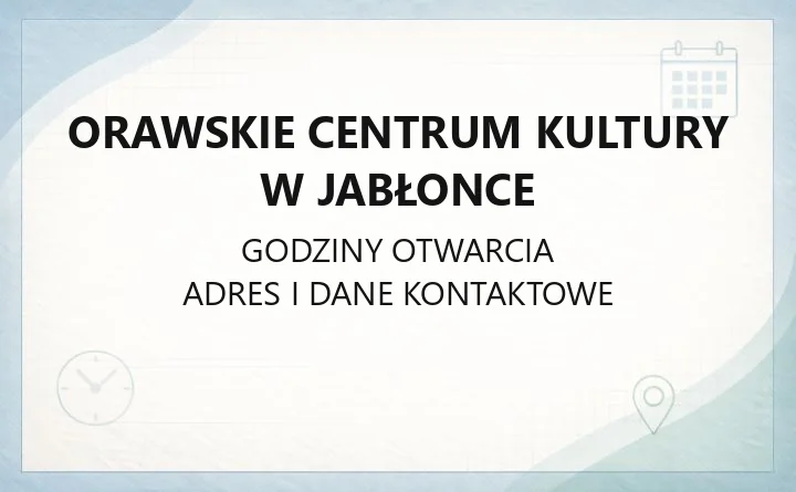 Orawskie Centrum Kultury w Jabłonce - kontakt, zespoły i wynajem sal