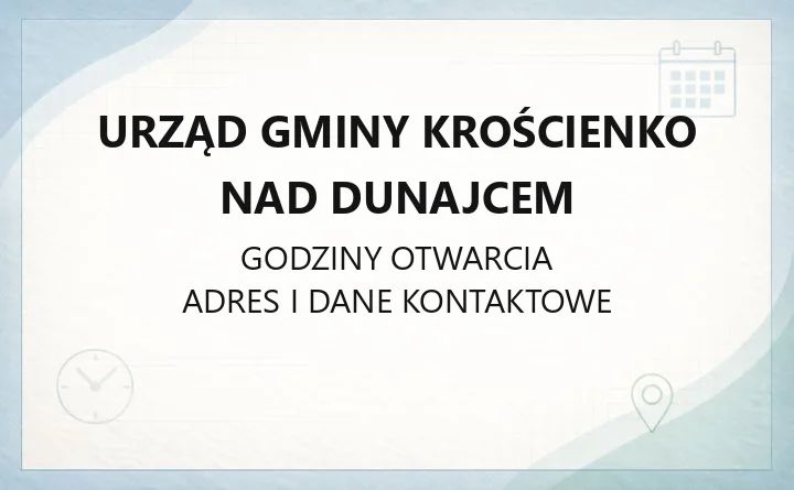 Urząd Gminy Krościenko nad Dunajcem - kontakt, godziny, wydziały i e-usługi