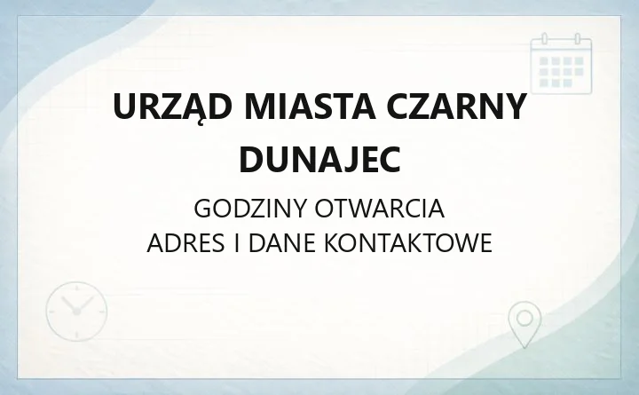 Urząd Miasta Czarny Dunajec - kontakt, godziny, wydziały i e-usługi