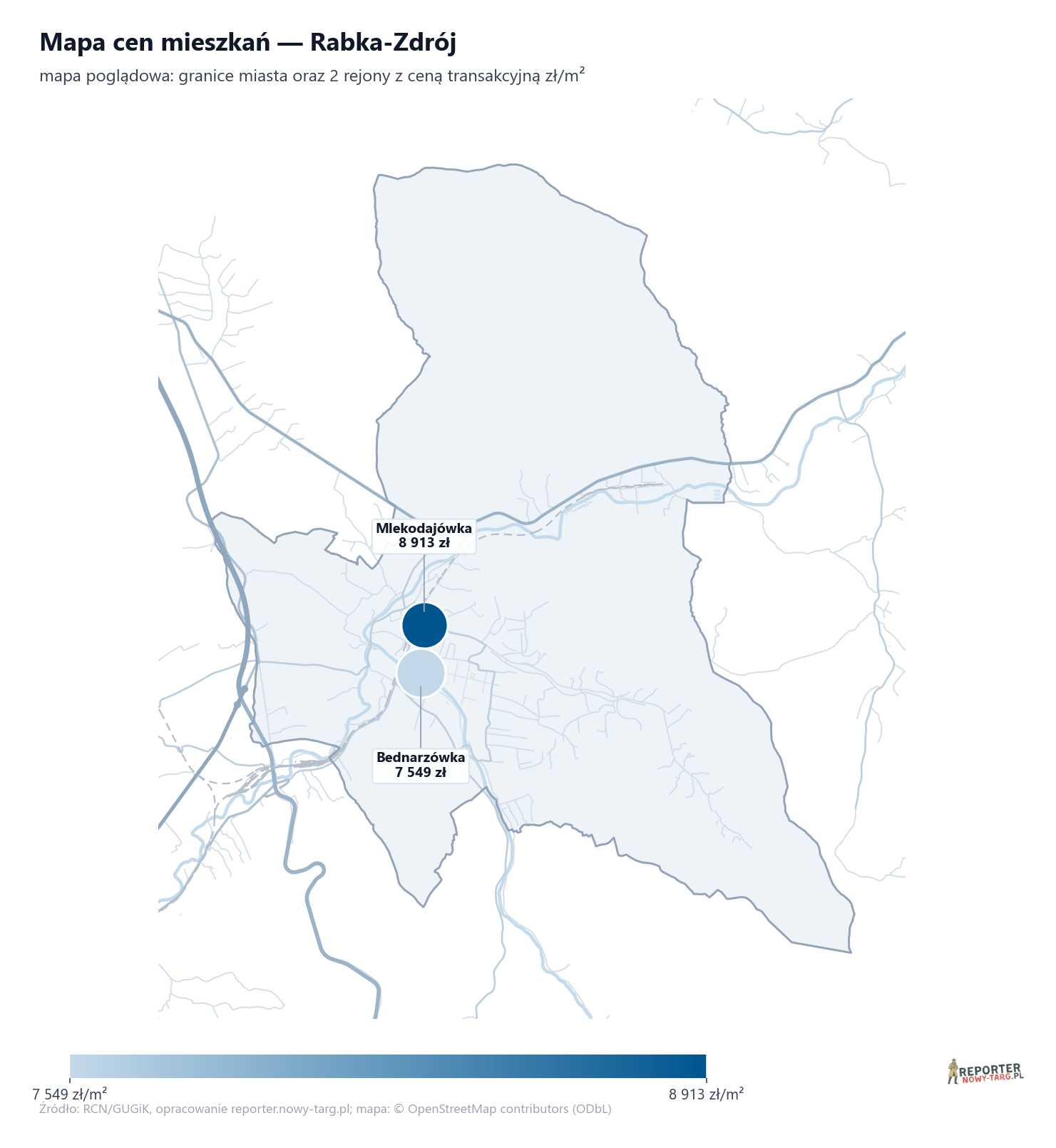 Mapa cen mieszkań - Rabka-Zdrój
