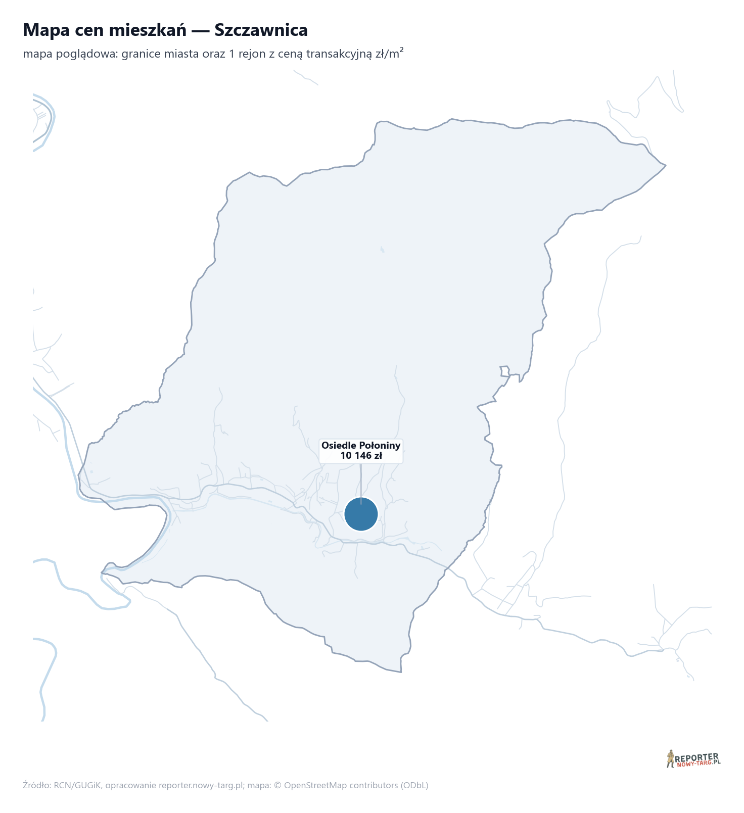 Mapa cen mieszkań - Szczawnica
