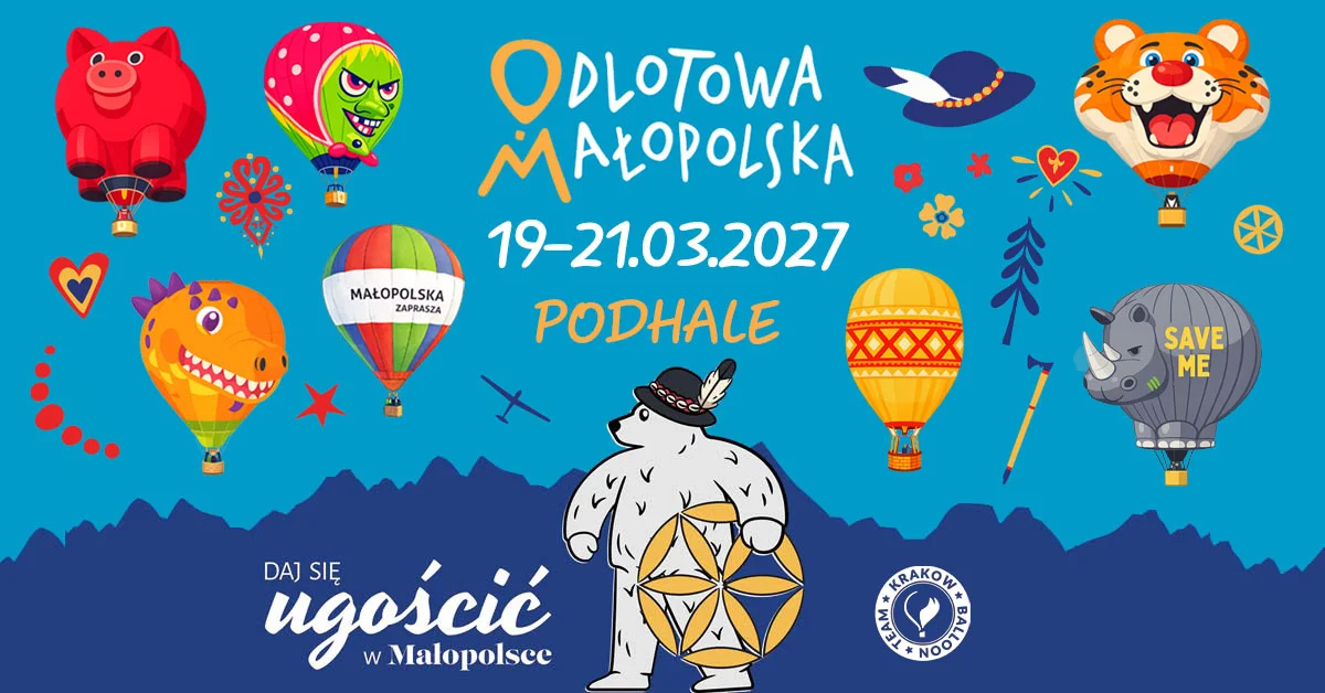 Grafika promocyjna wydarzenia 7. Małopolski Festiwal Balonów – Nowy Targ