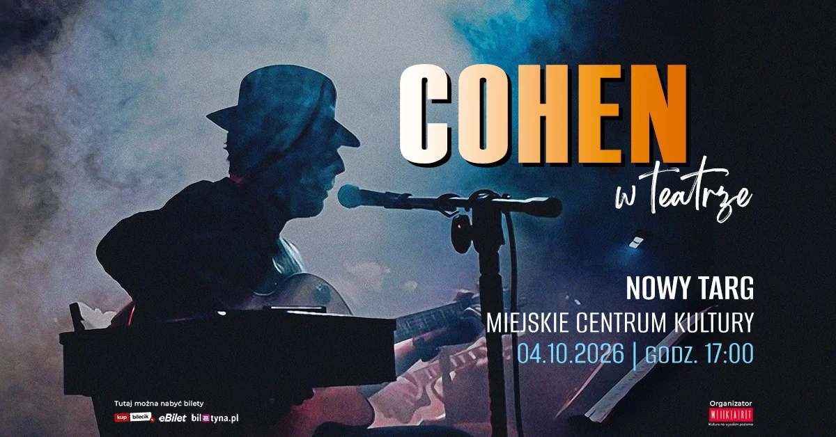 Grafika promocyjna wydarzenia Cohen w Teatrze – koncert Cohena