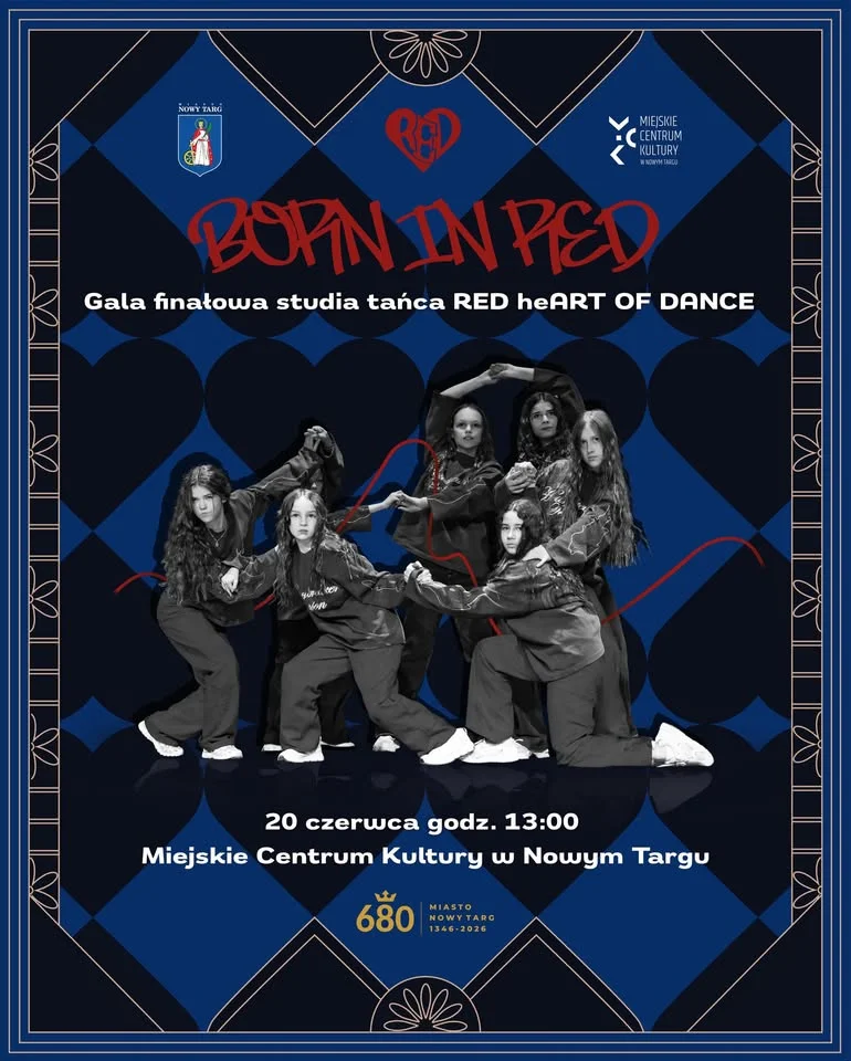 Grafika promocyjna wydarzenia Gala Finałowa RED heART OF DANCE w Nowym Targu