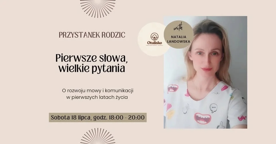 Grafika promocyjna wydarzenia Przystanek Rodzic: Pierwsze słowa, wielkie pytania w Nowym Targu