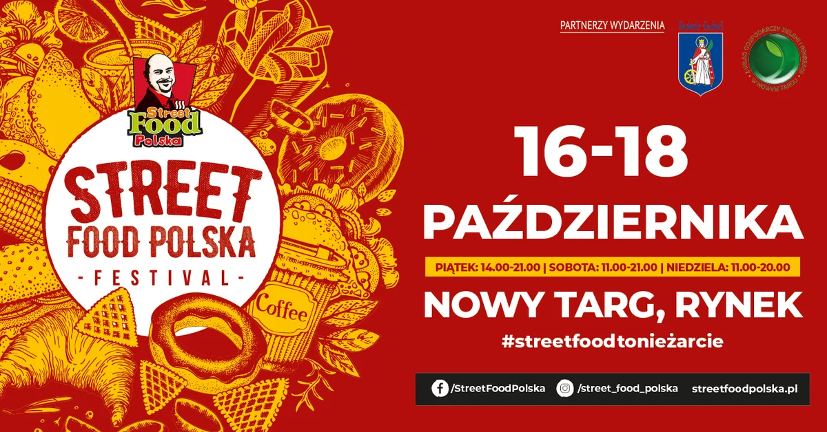Grafika promocyjna wydarzenia Street Food Polska Festival wraca na Rynek
