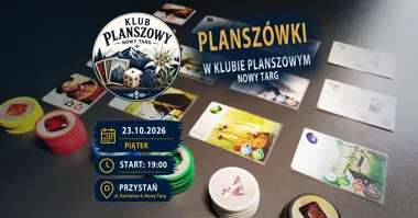 Grafika promocyjna wydarzenia Granie w Klubie Planszowym #4 w Nowym Targu