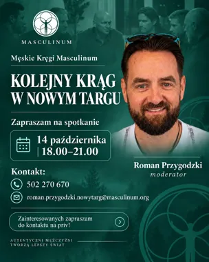 Grafika promocyjna wydarzenia Męski Krąg Masculinum Podhale w Nowym Targu