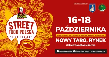Grafika promocyjna wydarzenia Street Food Polska Festival wraca na Rynek