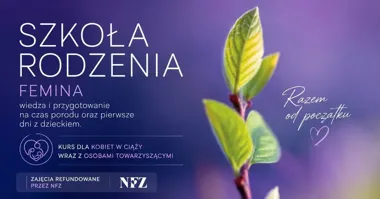 Grafika promocyjna wydarzenia Szkoła Rodzenia FEMINA: nowy kurs