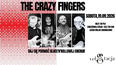 Grafika promocyjna wydarzenia Velo Live - The Crazy Fingers koncert bluesowy
