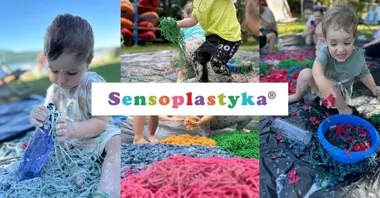 Grafika promocyjna wydarzenia Wiosenna Sensoplastyka® w Nowym Targu — zajęcia sensoryczne dla dzieci