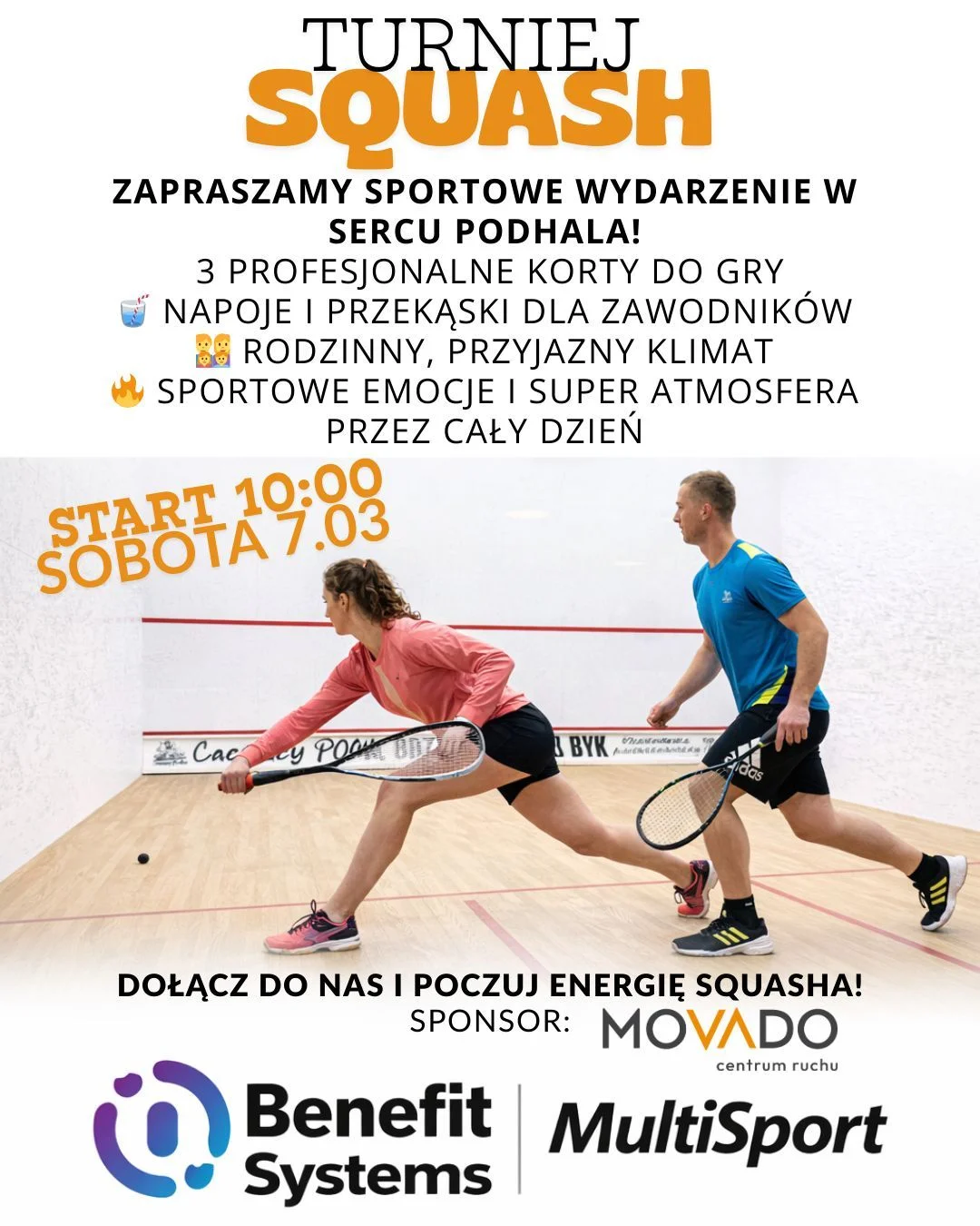 Grafika promocyjna wydarzenia Turniej Squash Movado 2026 w Nowym Targu