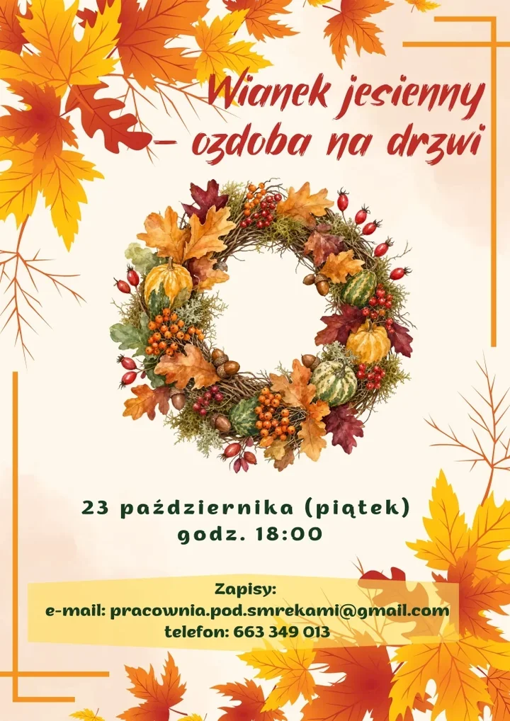Jesienny wianek z wikliny ozdobi drzwi - warsztaty w Nowym Targu
