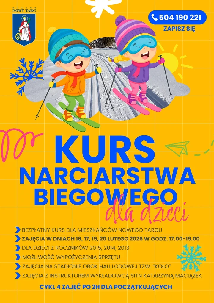 Zimowy kurs narciarstwa biegowego dla uczniów klas 4–6 – bezpłatne zajęcia