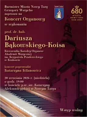 Bezpłatny koncert organowy w Nowym Targu. Zagra profesor krakowskiej akademii