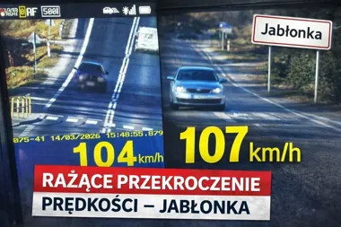 Jabłonka - dwie zatrzymane prawa jazdy po pomiarach 104 i 107 km/h