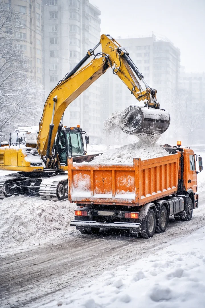 Nocny wywóz śniegu w Rabce-Zdroju - auta muszą zniknąć z wybranych ulic